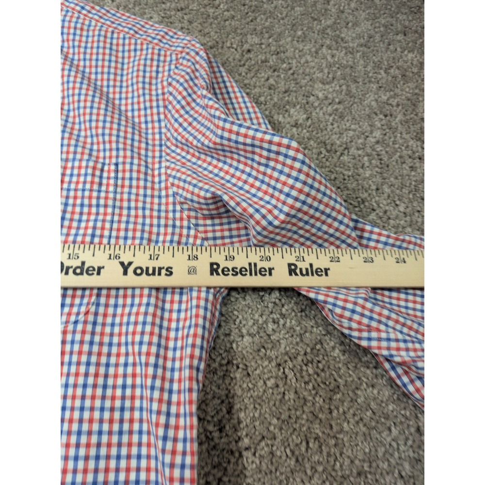 Charles Tyrwhitt Mens Extra Slim Fit Gingham Check Shirt Red‎ Blue 15.5 33 39 84 - Picture 4 of 7